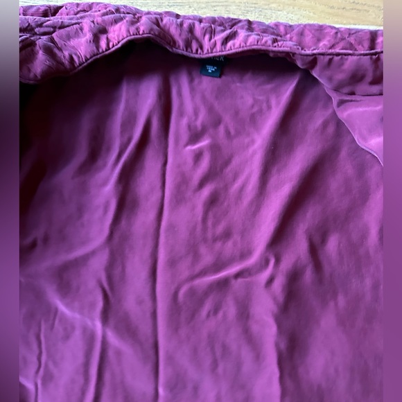Eileen Fisher silk quilted jacket with pockets medium maroon - Picture 7 of 8